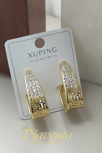 DİAVENTA TAKI VE AKSESUAR Xuping Vip Çelik Küpe Marka Model Kadın Zirkon Taşl...