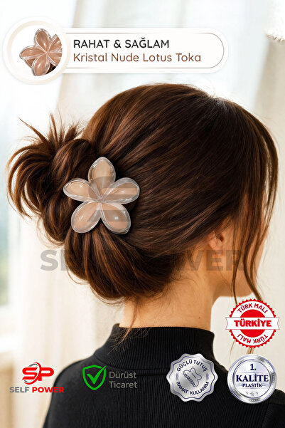 Self Power Κρυστάλλινη Πόρπη Λωτού με Χρωματικές Παραλλαγές Μεγάλο Μέγεθος 8 εκ.