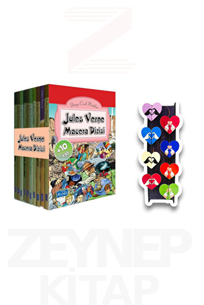 Parıltı Yayınları Jules Verne Macera Dizisi 10 Kitap Set (8'li Kalp Ayraç Hed...