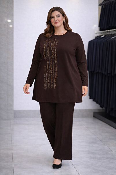 Mutlu City Γυναικείο Σετ Παντελονιού MotherTunic με Πέτρινη Κεντητική Διακόσμ...