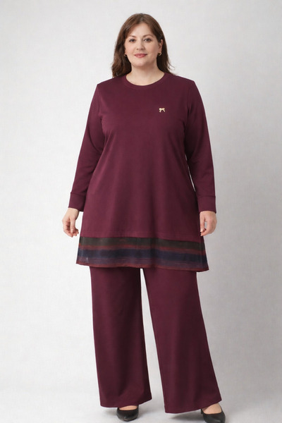 Mutlu City Γυναικείο Σετ Μητέρας με Παντελόνι Τουνίκ Κούπρα σε Μεγάλο Μέγεθος...