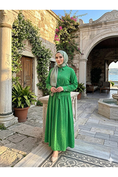 PİNK FLY Καλοκαιρινό Πολυτελές Σετ με Φούστα Σιφόν με Κεντημένα Σχέδια Ζακάρ