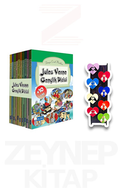 Parıltı Yayınları Jules Verne Gençlik Dizisi 10 Kitap Set (8'li Kalp Ayraç He...