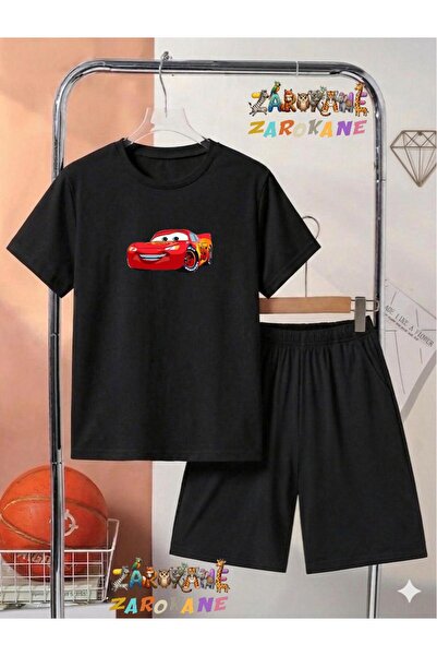 ZAROKANE Lightning Car Printed Top and Shorts/T-Shirt Two-Piece Summer Childr...