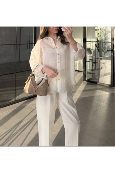 Butik İnce Dokulu Oversize Gömlek