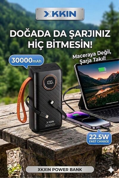 Nomker Mi 14 Ultra Uyumlu 30000 mAh 22.5W Hızlı Şarj Powerbank