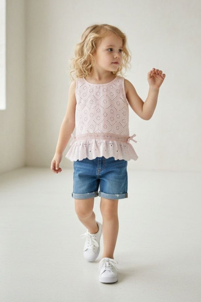 NOBLEKIDS Girl's Ribbed Blouse Pink |