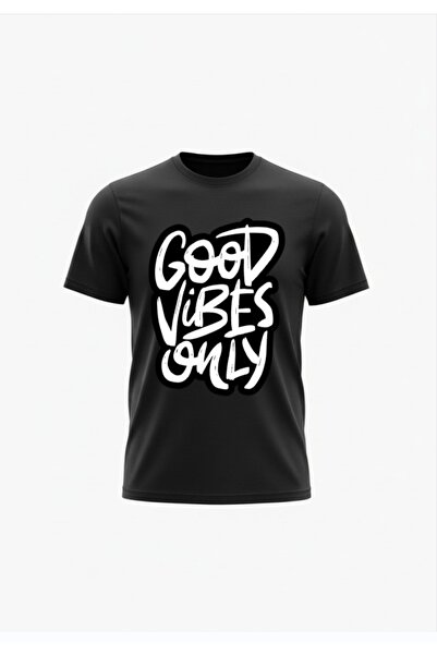 URBANTRENDSTORE Unisex Μπλουζάκι με σχέδιο "Good Vibes Only", Oversize Εφαρμο...