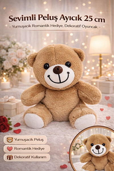 Tamsena Store Sevimli Peluş Ayıcık 25 cm – Yumuşacık Romantik Hediye, Dekorat...