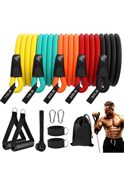 Generic Heavy Tear-Resistant Exercise Resistance Band with Handles, 12 Pcs, 1...