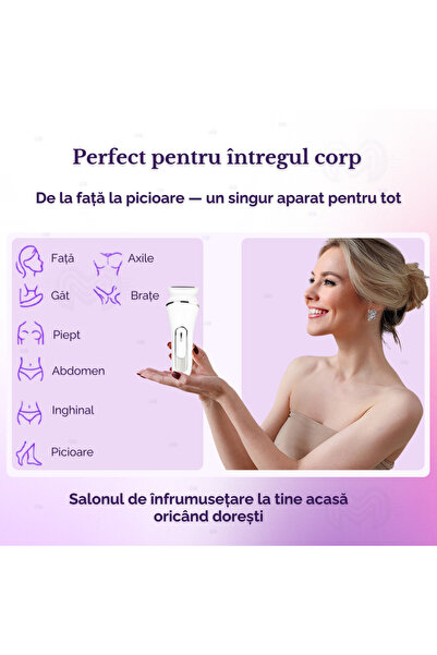 Medeyatech Epilator multifuncțional 7 în 1, Impermeabil IPX7, 100 minute, Ras, Perie facială, Masaj, Pilulă.
