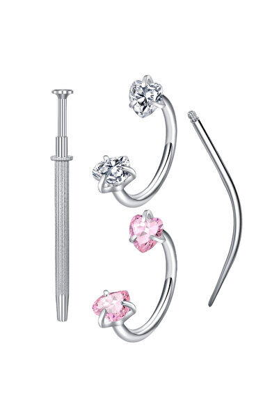 Choice C-shaped and spiral body 18G 1.0x8mm Nose Rings & Studs C 4pcs Funky S...