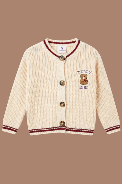 NOBLEKIDS Girl's Teddy Embroidered Cardigan |