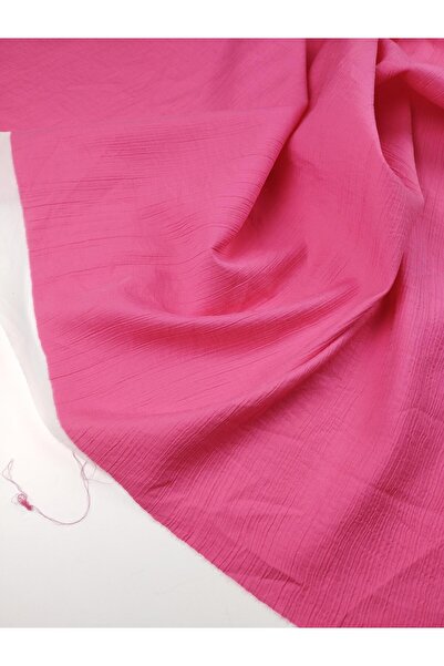 Kumaş Parça TELALI Ζαρωμένο Ύφασμα σε Ροζ Χρώμα Ζάχαρης 135x160εκ.