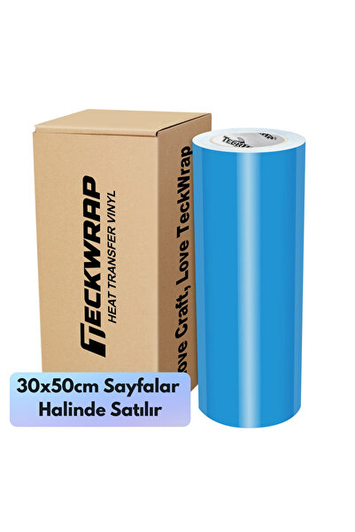 Teckwrap Craft - Sky Blue - PU HTV - Isı Transfer Vinili - Iron On_ 1 Adet / ...