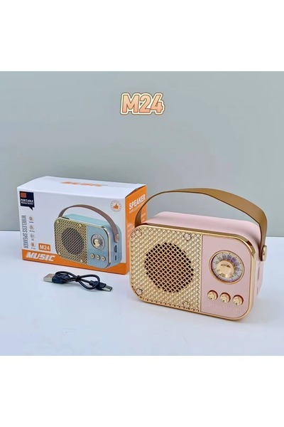 Mobilzone M24 Retro Nostaljik Taşınabilir Bluetooth Hoparlör - FM Radyo, USB ...