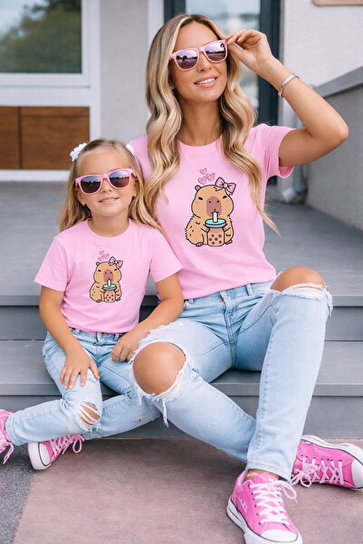 LORVEX Μπλουζάκι Mother Daughter Oversize T-Shirt Twin T-Shirt 100% Βαμβάκι Ά...