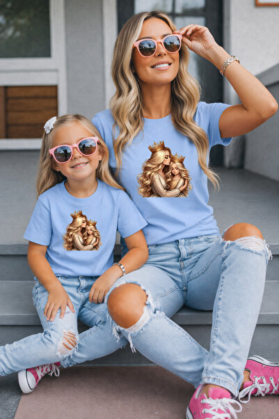 LORVEX Μπλουζάκι Mother Daughter Oversize T-Shirt Twin T-Shirt 100% Βαμβάκι Ά...