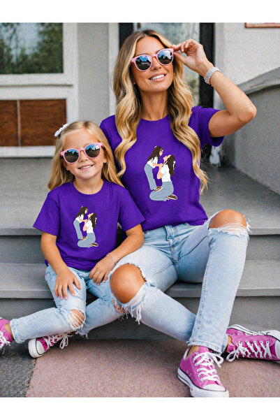 LORVEX Μπλουζάκι Mother Daughter Oversize T-Shirt Twin T-Shirt 100% Βαμβάκι Ά...