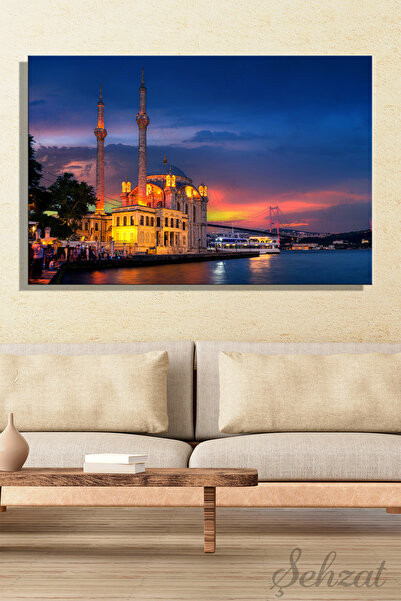 Şehzat Yatay Tekli Kanvas Duvar Tablosu Salon Yatak Odası Ofis Ortaköy Camii ...