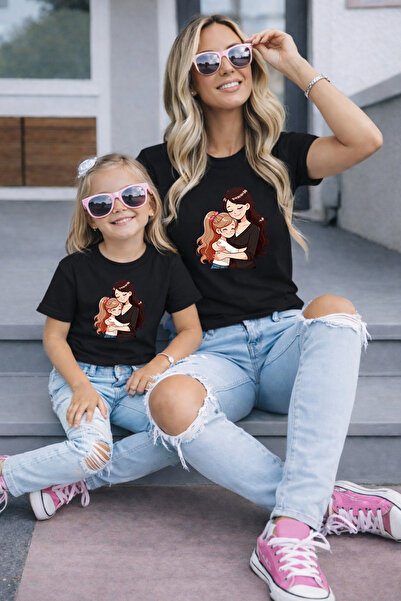 LORVEX Μπλουζάκι Mother Daughter Oversize T-Shirt Twin T-Shirt 100% Βαμβάκι Ά...