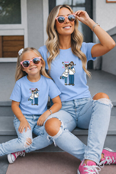 LORVEX Μπλουζάκι Mother Daughter Oversize T-Shirt Twin T-Shirt 100% Βαμβάκι Ά...