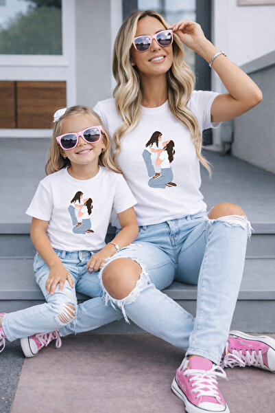 LORVEX Μπλουζάκι Mother Daughter Oversize T-Shirt Twin T-Shirt 100% Βαμβάκι Ά...