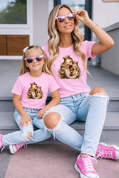LORVEX Μπλουζάκι Mother Daughter Oversize T-Shirt Twin T-Shirt 100% Βαμβάκι Ά...