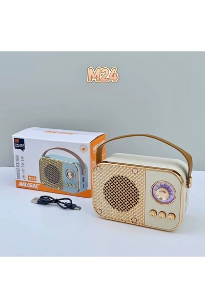 Mobilzone M24 Retro Nostaljik Taşınabilir Bluetooth Hoparlör - FM Radyo, USB ...