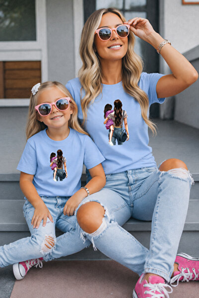 LORVEX Μπλουζάκι Mother Daughter Oversize T-Shirt Twin T-Shirt 100% Βαμβάκι Ά...