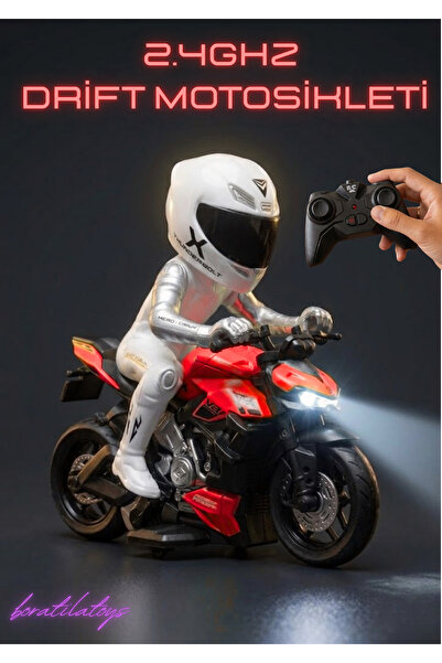 1/10 Scale 2.4Ghz Remote Controlled 15KM SPEED Rechargeable Drifting Light Motorcycle (Motor Toy)