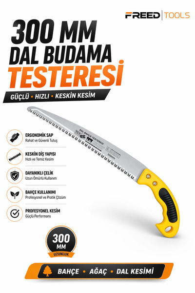 FREED TOOLS 300 mm Dal Budama Testeresi Bahçe Ağaç Kesme Testeresi El Testere...