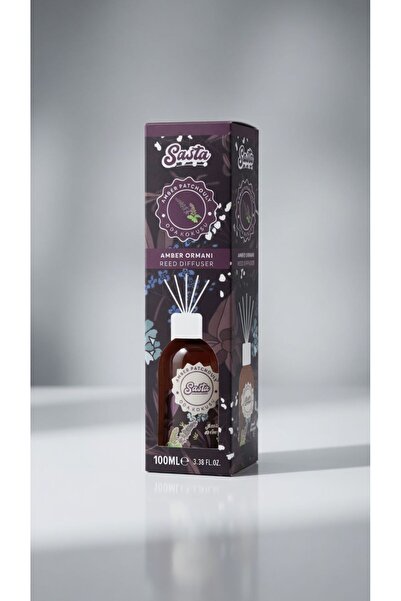 Sasta Oda Kokusu Amber Özel Koku Bambu Çubuklu 100 ML Ekonomik