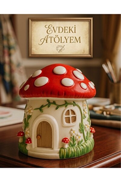 evdeki atölyem Dekoratif Mantar ev biblo /Handmade