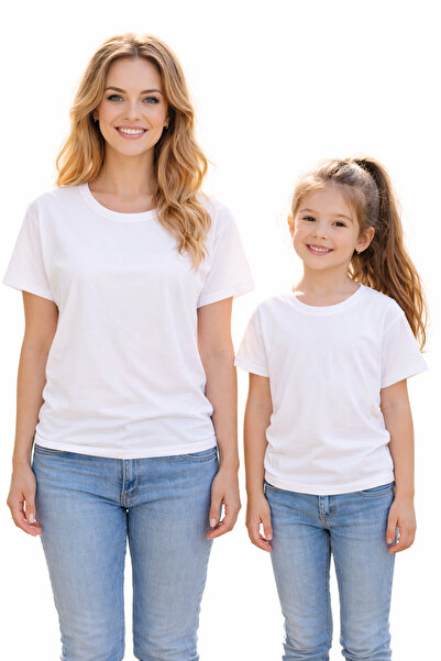 VODEXA Μπλουζάκι Mother Daughter Combination σε απλό Oversize σχέδιο, Διπλό T...