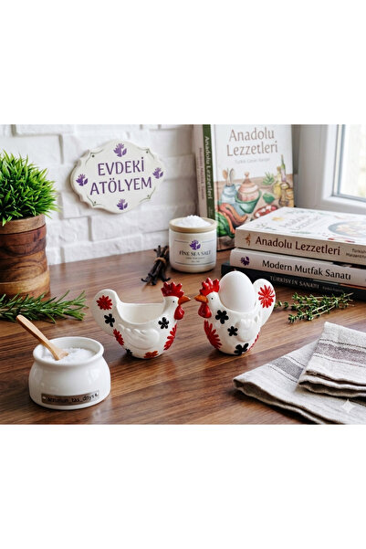 evdeki atölyem 2’li dekoratif tavuk yumurtalık &biblo /Handmade