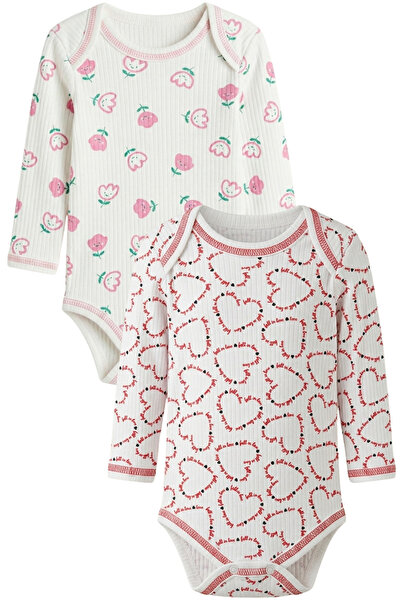 Hece Bebe |   100% Cotton Double Baby Badi Set (Heart & Tulip Series)