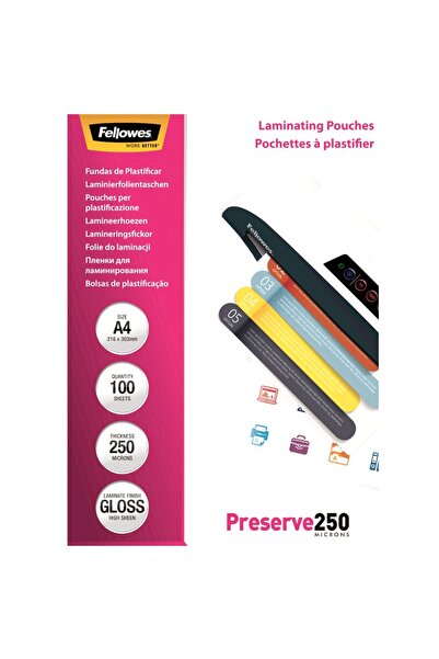 Fellowes Φύλλο Α4 250 Μικρόνες 100/Top - Κορυφαία Προστασία