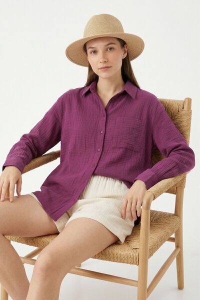 Rays Μούρι Πουκάμισο με μία μπροστινή τσέπη 4697A