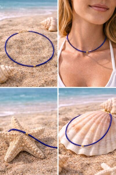 EzoriaDesign Minimal Boncuklu Choker Kolye