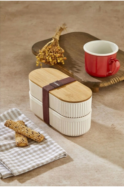 ATABY Bamboo 2-Compartment Storage Box 3504