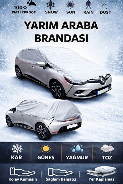AUTOLION Yarım araba brandası güneş koruyucu kar buz önleyici