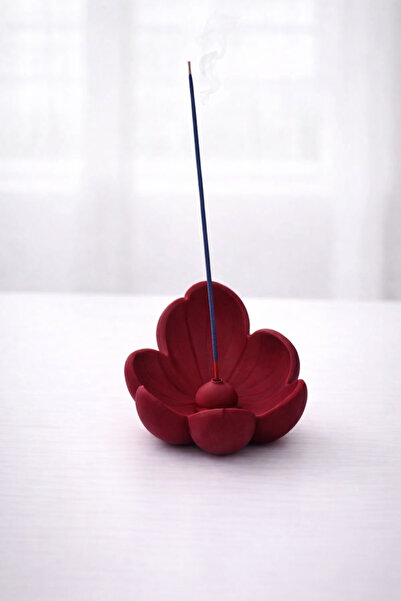 HEDİX DİGİTAL Bordo Lotus Tütsülük – Dekoratif Minimal Tütsü Standı
