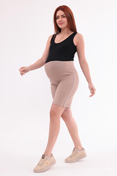 SERRAXXL Σορτς Βερμούδα για εγκύους με λεπτομέρεια ρίγας (Άνετη εφαρμογή)