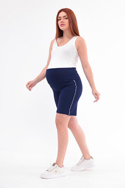 SERRAXXL Σορτς Βερμούδα για εγκύους με λεπτομέρεια ρίγας (Άνετη εφαρμογή)