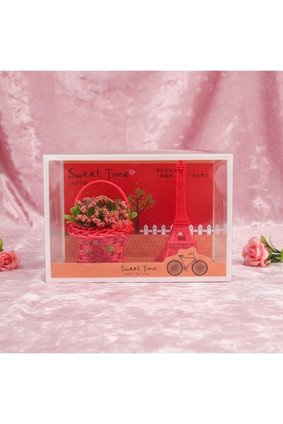 Pravalia Magica Aranjament floral „Grădina Parisiană” - Roșu - Coș decorativ ...