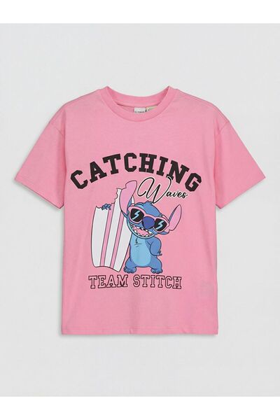 LC Waikiki Lcw Kids Stitch Printed Girls' T-Shirt