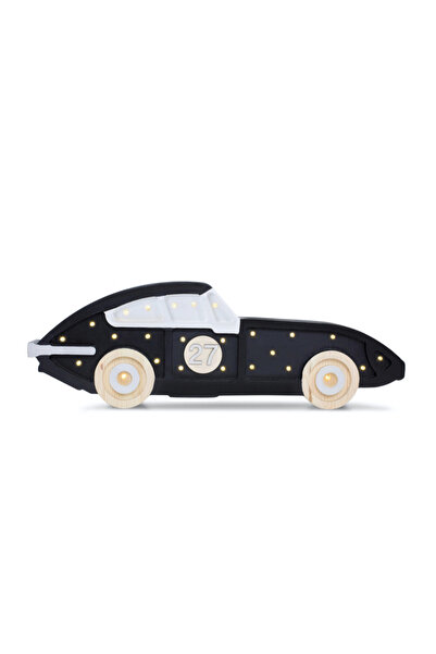 PETIT-ATELlER Black Wooden Classic Race Car LED Night Light Kids Boys Bedroom...