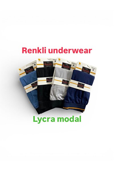 TURKUAZ KIDS 3Pcs 100% Cotton Men's Modal Boxers, Black, Gray, Blue