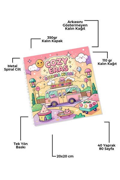 metafortoys كتاب تلوين كوزي إيراس - 21x20 سم | 40 صورة